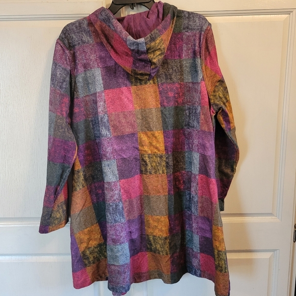 Parsley & Sage Multicolor Patchwork Style Button Up Tunic Shirt Jacket - Picture 2 of 4